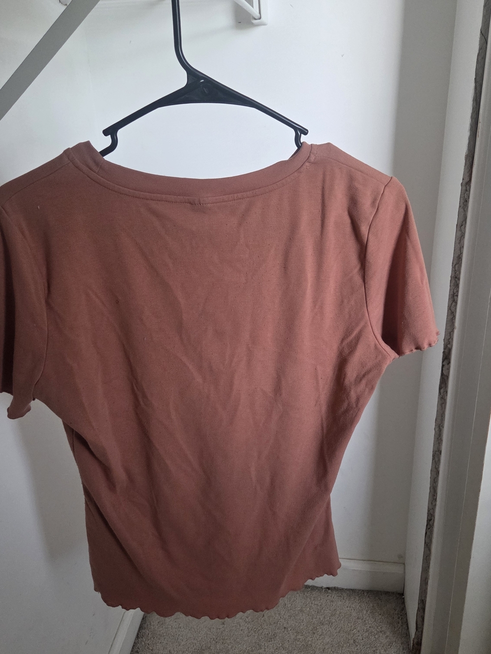 H&M Rust Brown Short Sleeve Crewneck Tee
